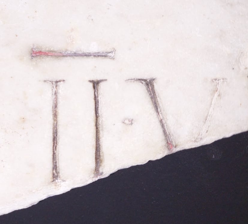 Petrog 2 detail of inscribed Latin letters with pigment traces